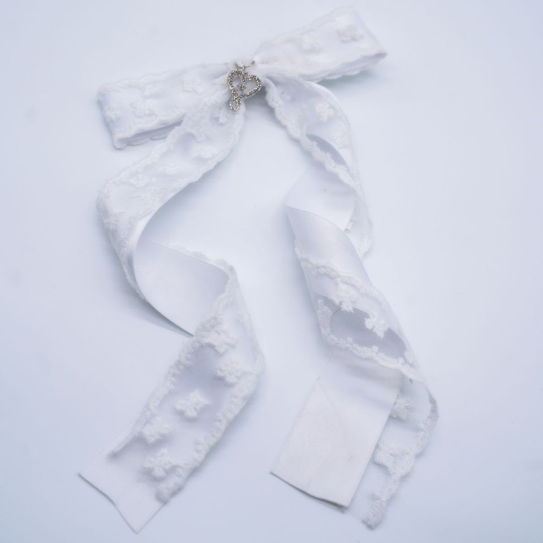 Joelle SERENDIPITY White bow and DIY JoJo rhinestone kit