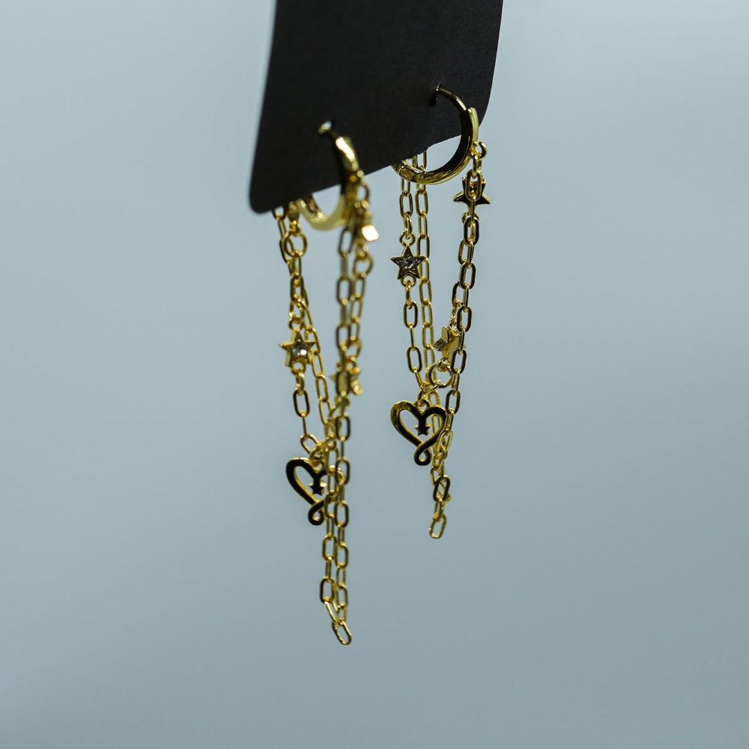 JoJo Charm Drop Earrings Gold