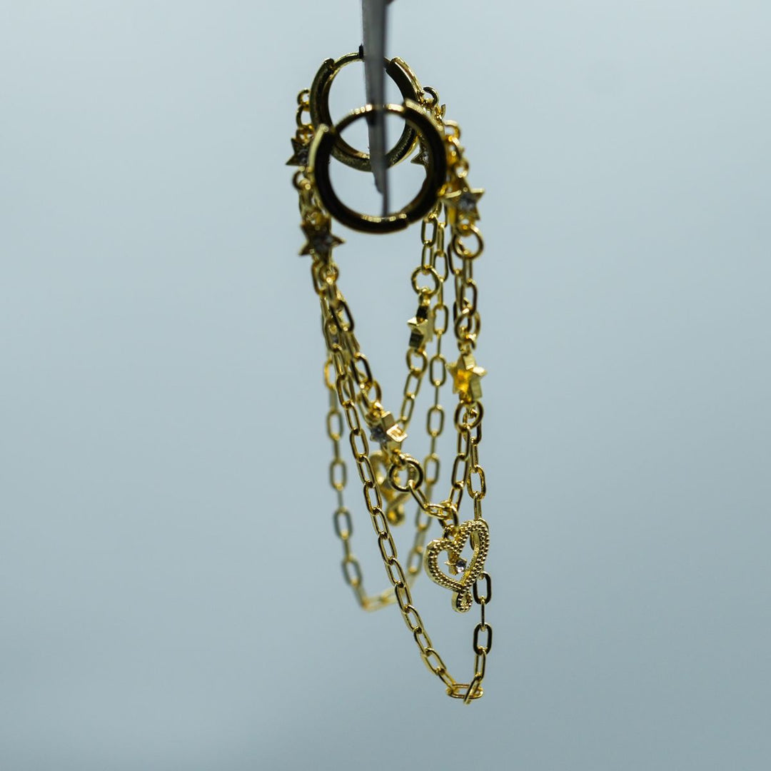 JoJo Charm Drop Earrings Gold