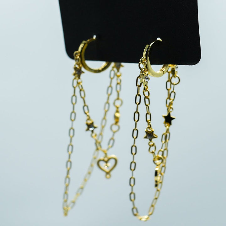 JoJo Charm Drop Earrings Gold