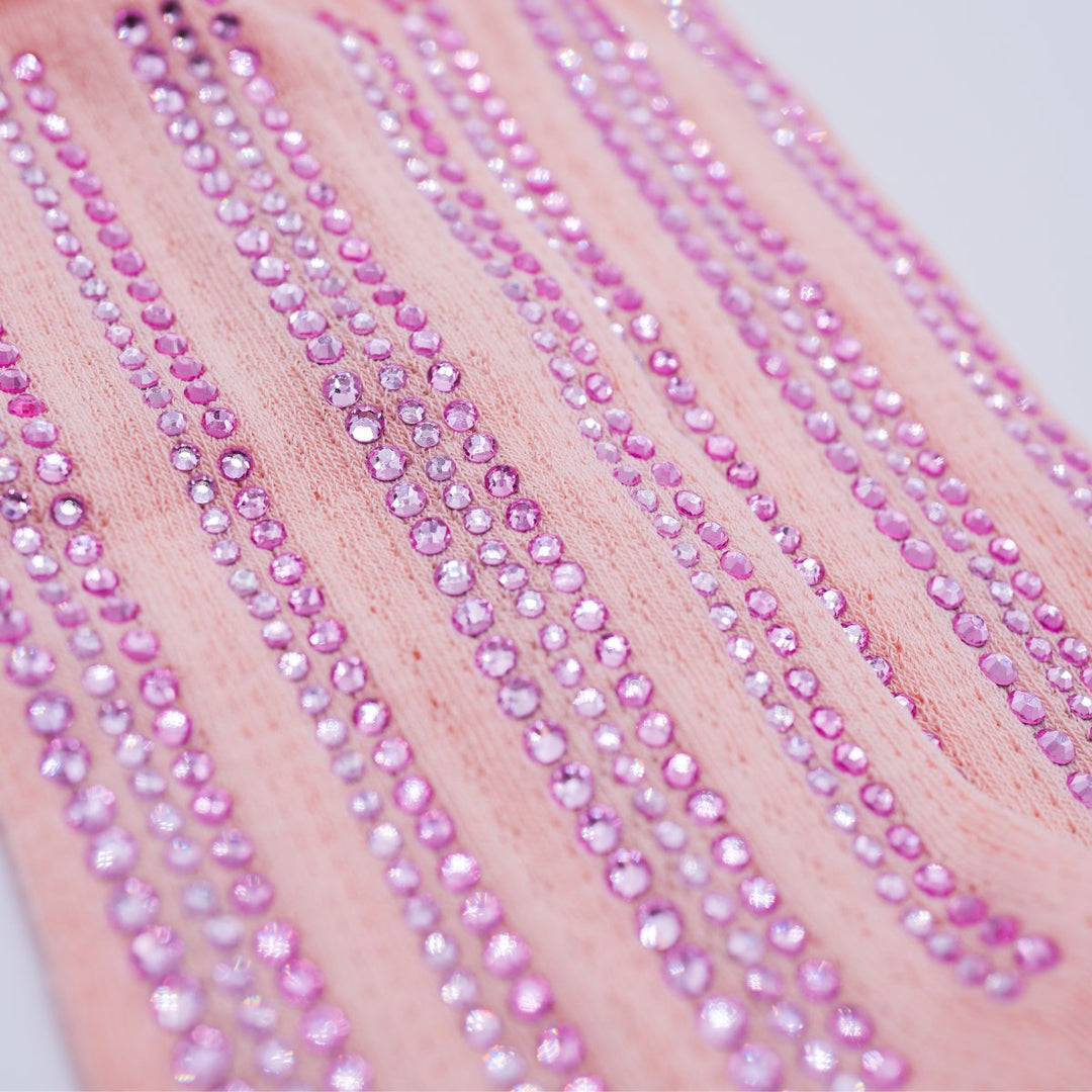 Joelle Rhinestone Socks "Pink"