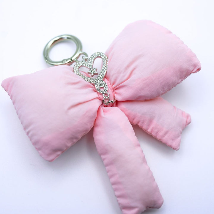 Puffy Bow Bag Charm in Pink
