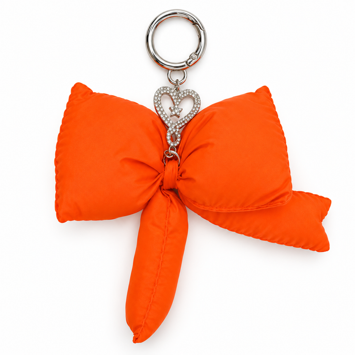 Puffy Bow Bag Charm Orange