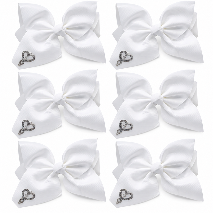 JoJo Classic White Bow Party Pack (6 bows)