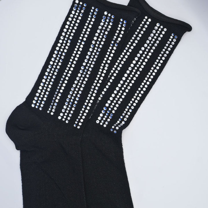 Rhinestone Socks Black