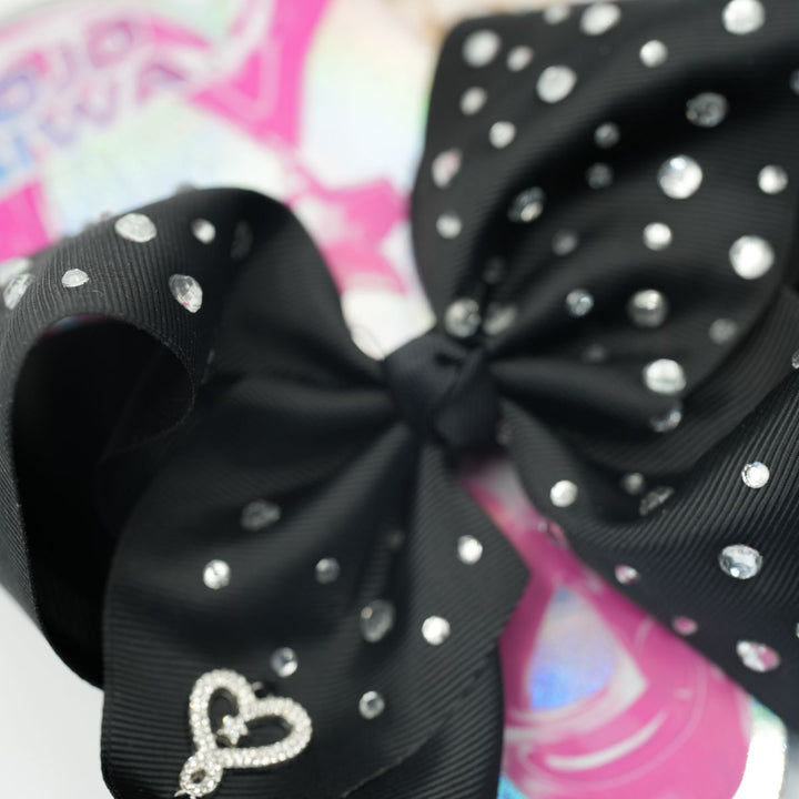JoJo Black Bow with Clear Rhinestones