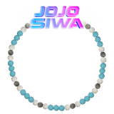 Turquoise, Black And White Rhinestone Necklace