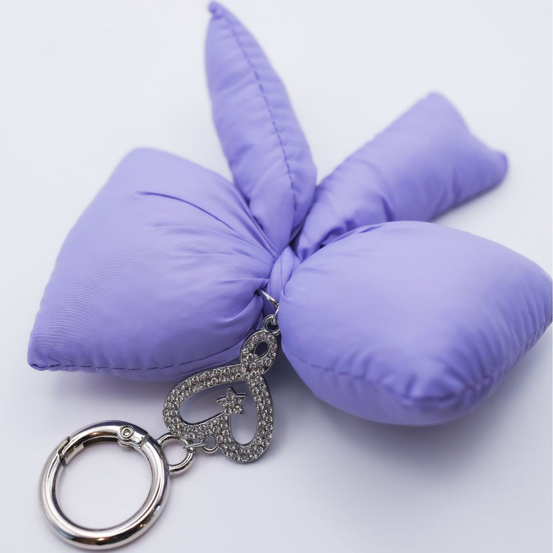 Puffy Bow Bag Charm in Purple