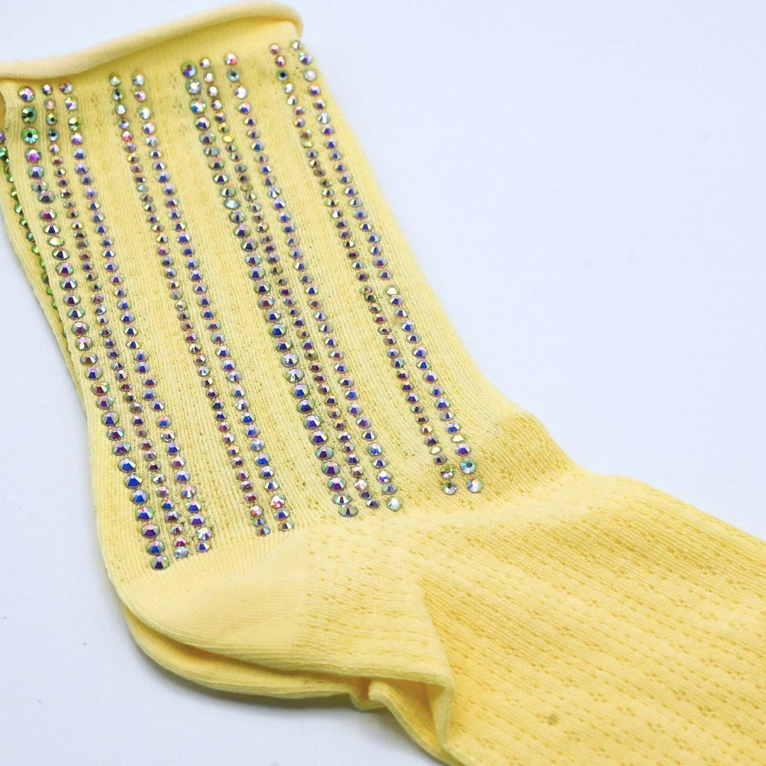 Joelle Rhinestone Socks "Buttercup"