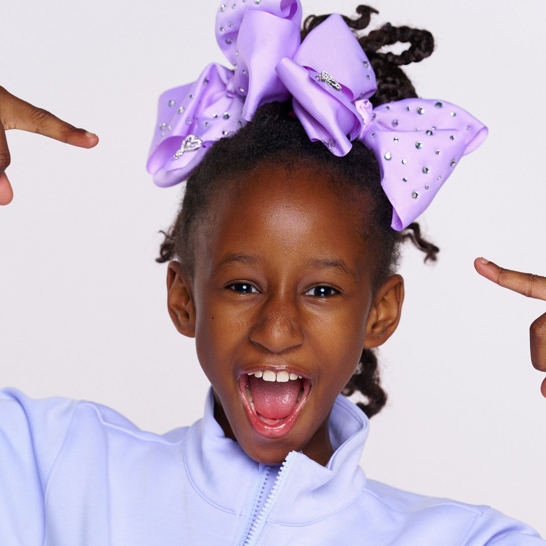 JoJo Lilac Bow with Clear Rhinestones