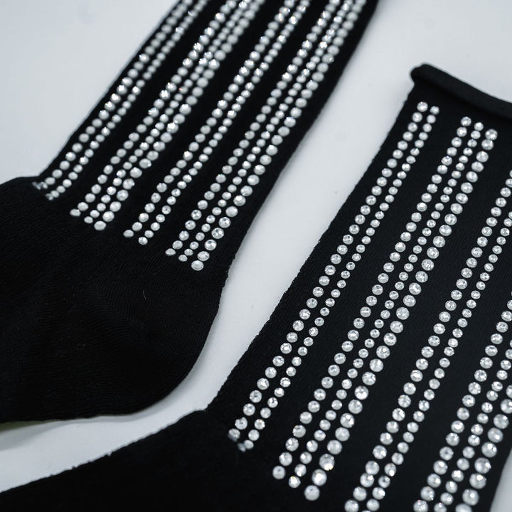 Rhinestone Socks Black
